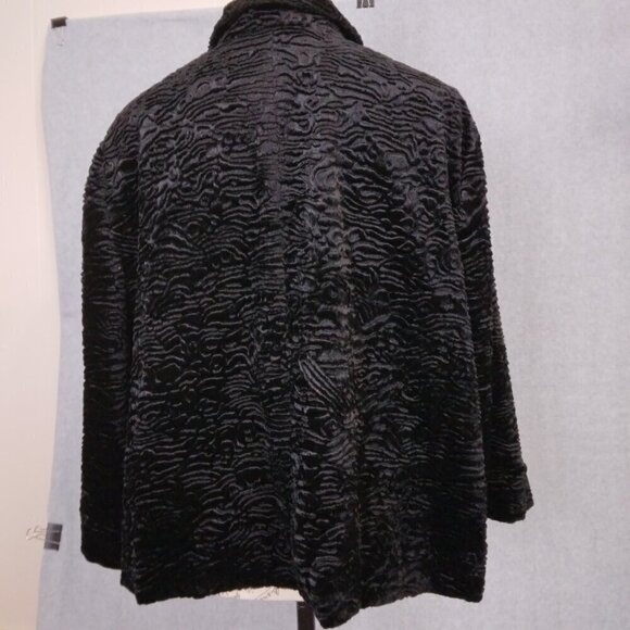 Chico’s | Faux Fur Textured Swing Jacket Black | Size XL - Picture 7 of 10